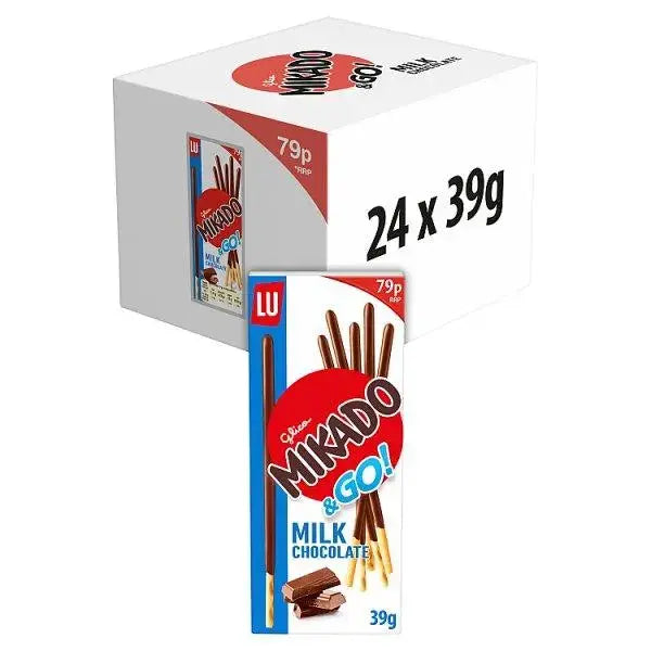 LU Mikado & Go Milk Chocolate Biscuits 79p PMP 39g (Case of 24)  Adomoo