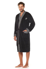 L&L collection Men's velour bathrobe  Adomoo