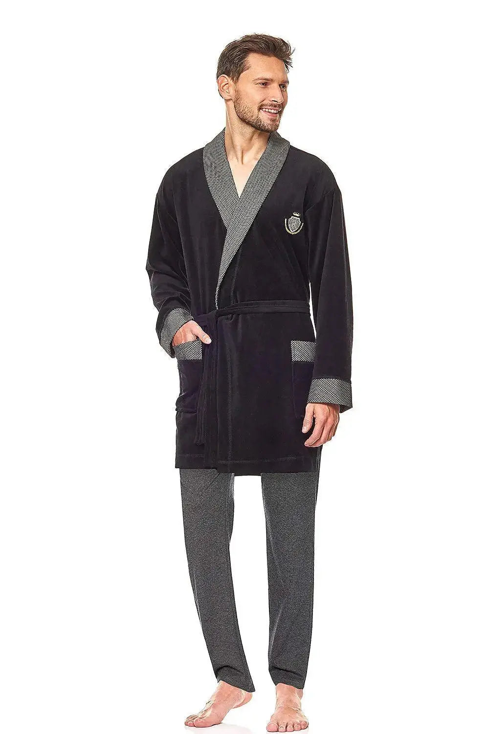 L&L collection Short men's bathrobe  Adomoo