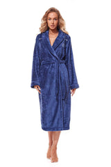 L&L collection smooth, shiny fabric long bathrobe  Adomoo