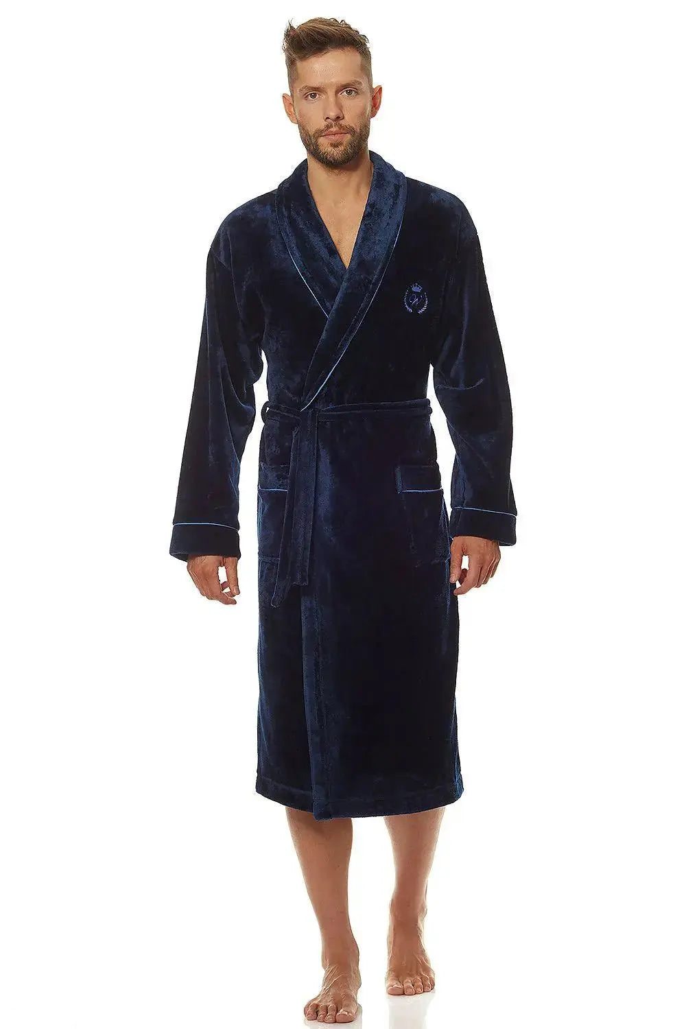 L&L collection soft knit fabric men's bathrobe  Adomoo