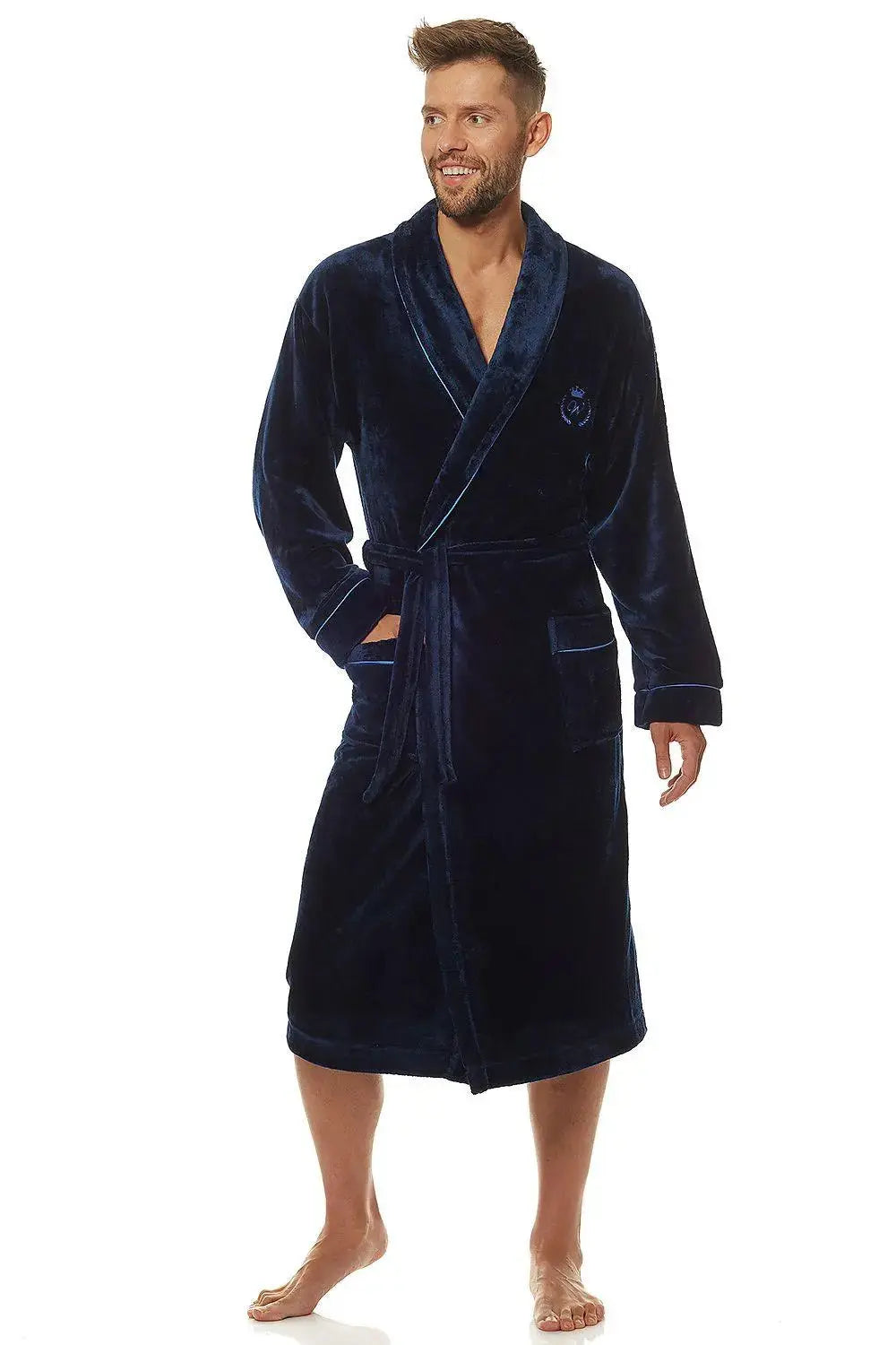L&L collection soft knit fabric men's bathrobe  Adomoo