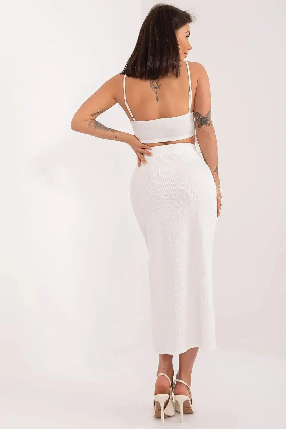 Lakerta casual looks ribbed fabric skirt  Adomoo