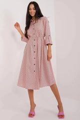 Lakerta flared cut shirt dress  Adomoo