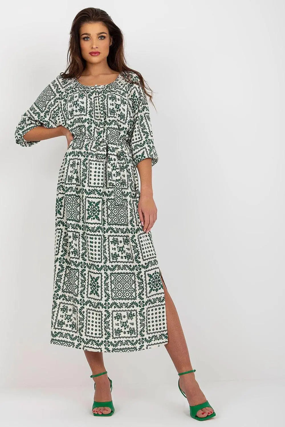 Lakerta simple midi cut summer boho daydress  Adomoo