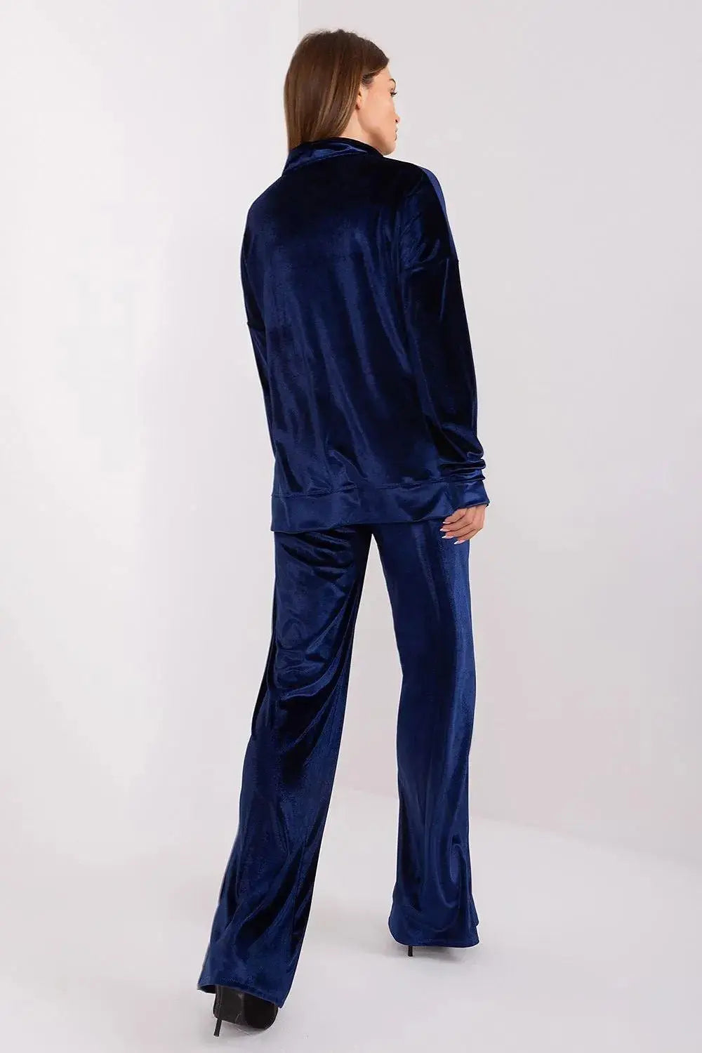 Lakerta stylish velour long-sleeve blouse with pants  Adomoo