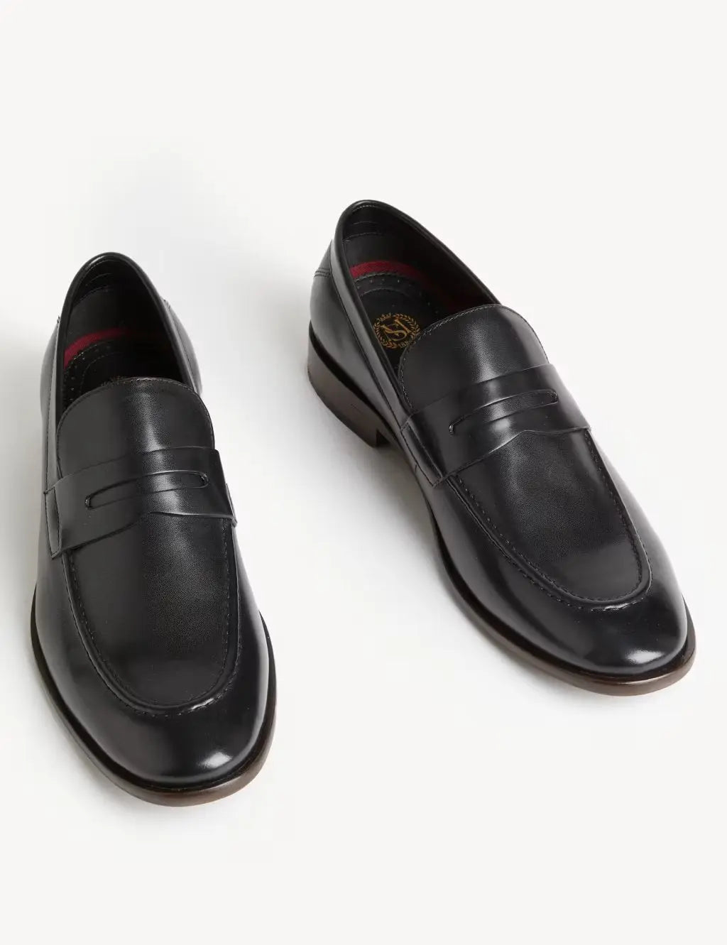Leather Saddle Slip-On Loafers  Adomoo