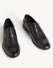 Leather Saddle Slip-On Loafers  Adomoo