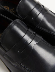 Leather Saddle Slip-On Loafers  Adomoo