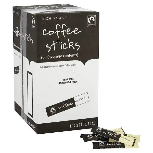 Lichfields Fairtrade Rich Roast Coffee Sticks 400g (200 x 2g)  Adomoo