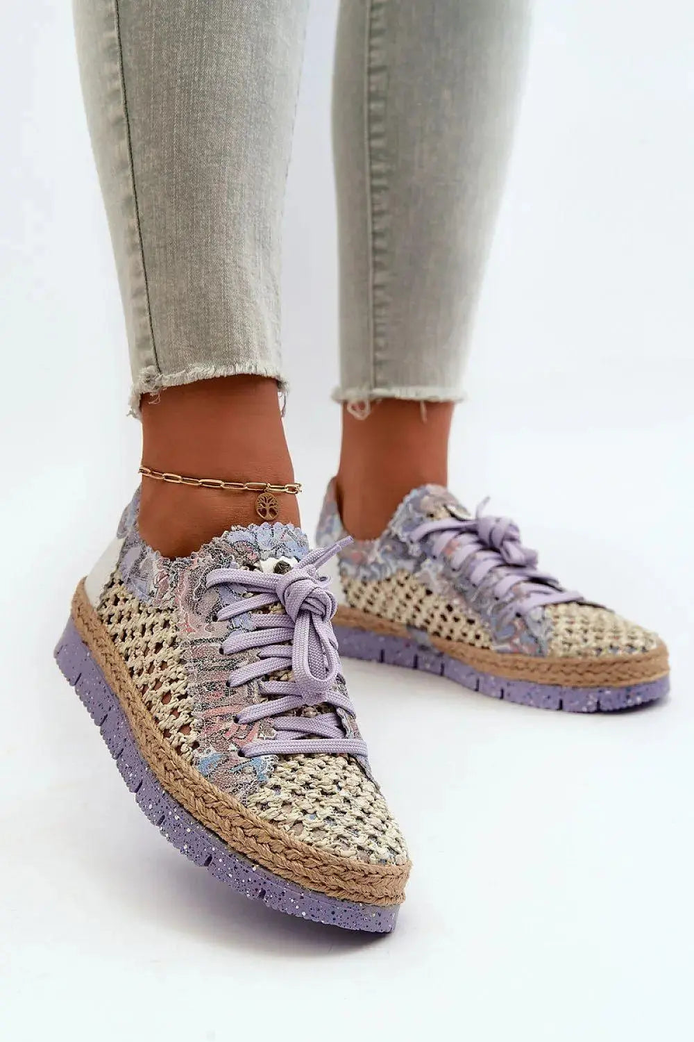 Maciejka Women’s Leather Half-Shoes – Elegant Design with Plaid Detail  Adomoo