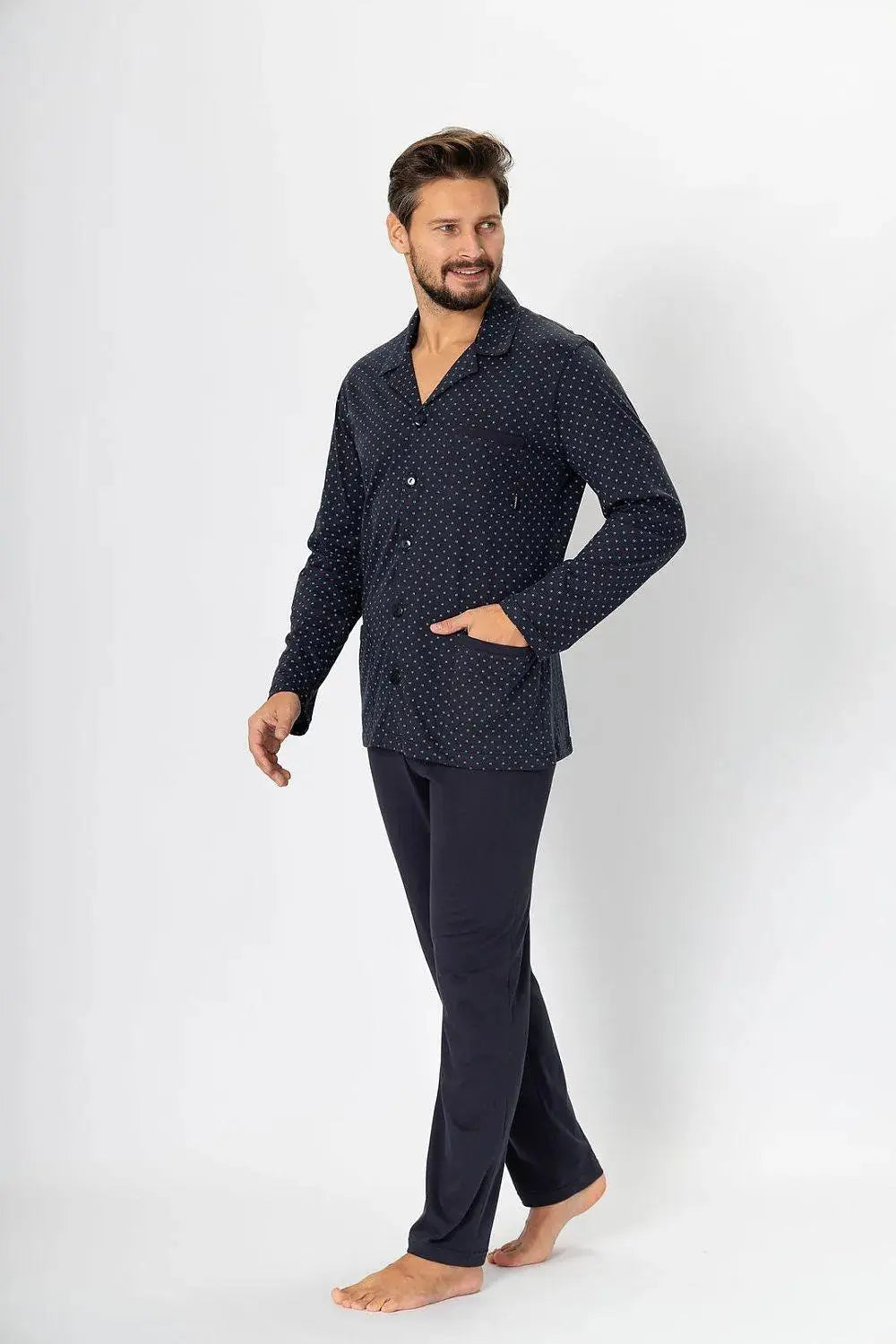 M-Max knitted fabric men's unbuttoned pajamas  Adomoo
