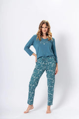 M-Max sea green color blouse and pants womens pajamas  Adomoo
