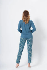M-Max sea green color blouse and pants womens pajamas  Adomoo