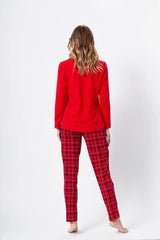 M-Max sleeved shirt and patterned pants womens pajamas  Adomoo