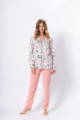 M-Max unbuttoned long pants and t-shirt womens pajamas  Adomoo