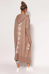MKM Soft sweater coatwith long sleeves, hood, and pockets  Adomoo