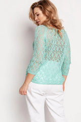 MKM knitted finest lace blouse  Adomoo