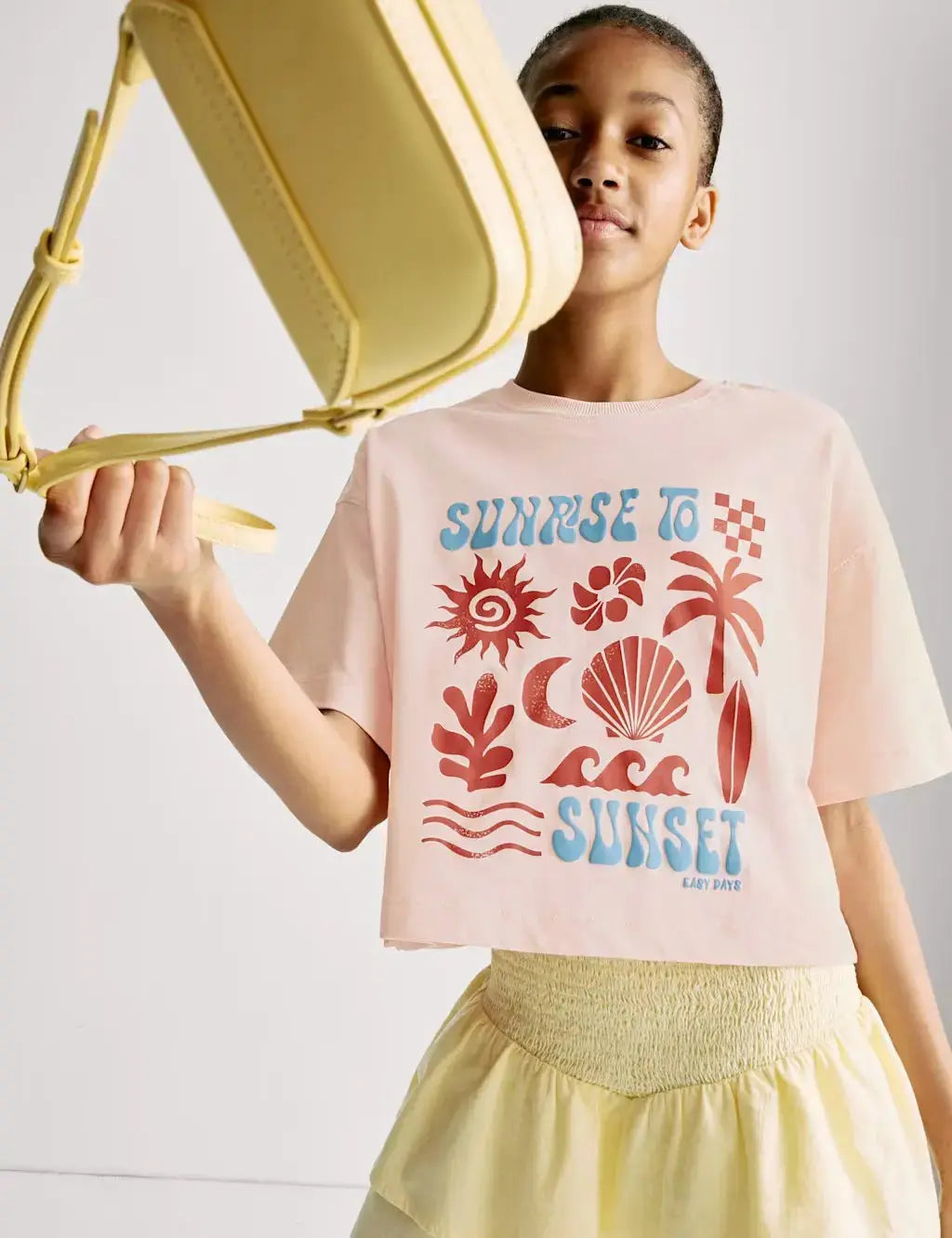 M&S Cotton Rich Sunrise to Sunset T-Shirt (6-16 Yrs)  Adomoo