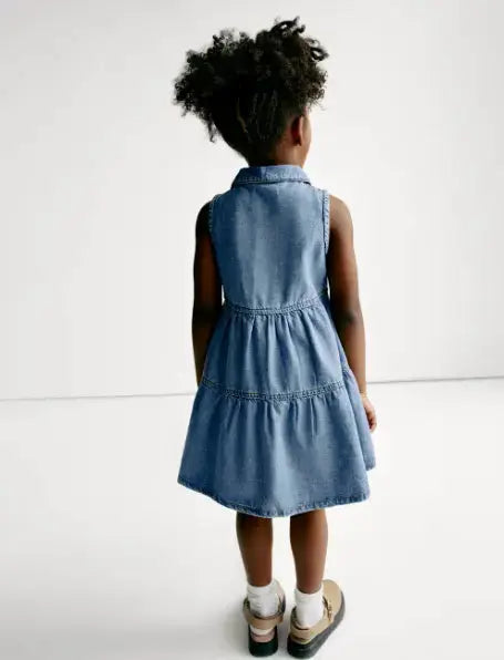 Denim Collared Dress (2-8 Yrs)  Adomoo