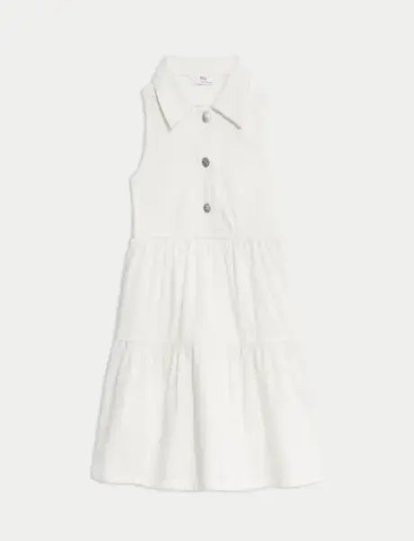 Denim Collared Dress (2-8 Yrs)  Adomoo