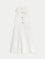 Denim Collared Dress (2-8 Yrs)  Adomoo