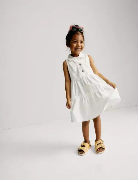 Denim Collared Dress (2-8 Yrs)  Adomoo