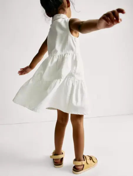 Denim Collared Dress (2-8 Yrs)  Adomoo