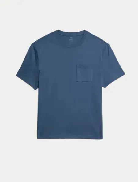 Pure Cotton Midweight Pocket T-shirt  Adomoo