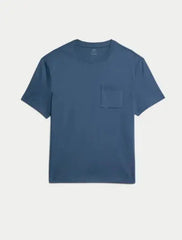 Pure Cotton Midweight Pocket T-shirt  Adomoo