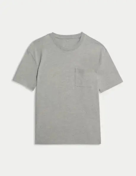 Pure Cotton Midweight Pocket T-shirt  Adomoo