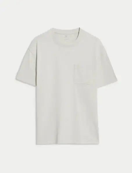 Pure Cotton Midweight Pocket T-shirt  Adomoo