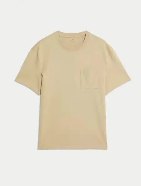 Pure Cotton Midweight Pocket T-shirt  Adomoo