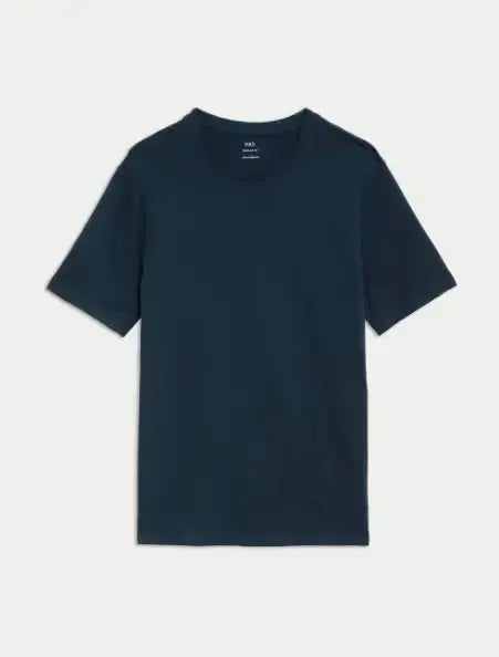 Regular Fit Pure Cotton Crew Neck T-Shirt  Adomoo