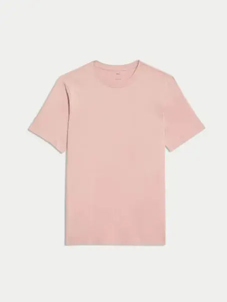 Regular Fit Pure Cotton Crew Neck T-Shirt  Adomoo