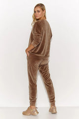 Makadamia velour long-sleeved blouse  Adomoo