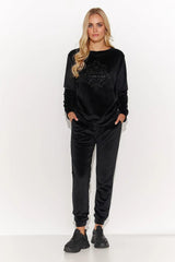 Makadamia velour long-sleeved blouse  Adomoo