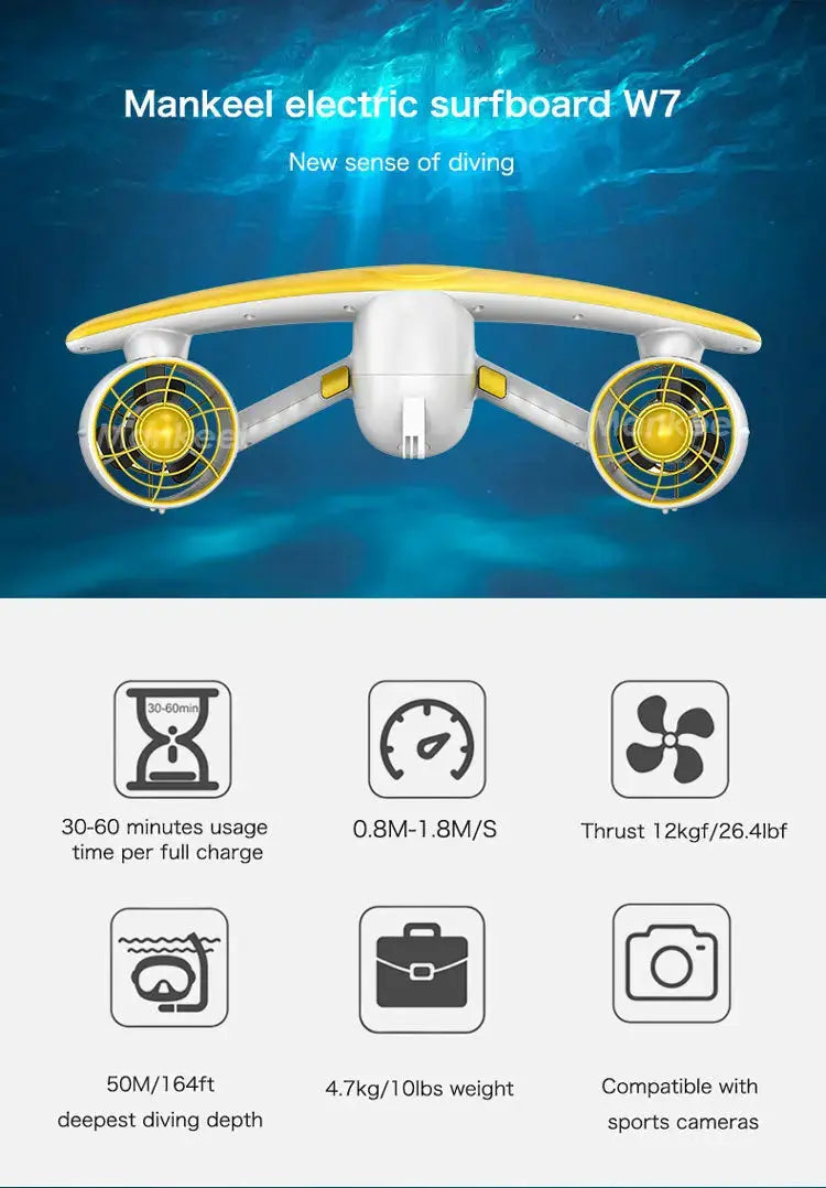 Mankeel W7 Sea Scooter 500W/480W Swimming Jet Board Electric Surfboard  Adomoo