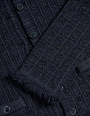 Marks and Spencer Cotton Rich Knitted Crew Neck Fringe Cardigan  Adomoo