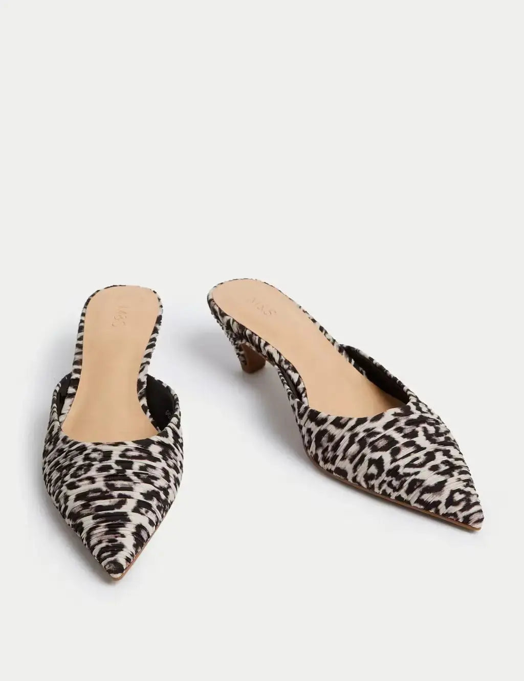 Marks and Spencer Leopard Print Slip On Kitten Heel Mules  Adomoo