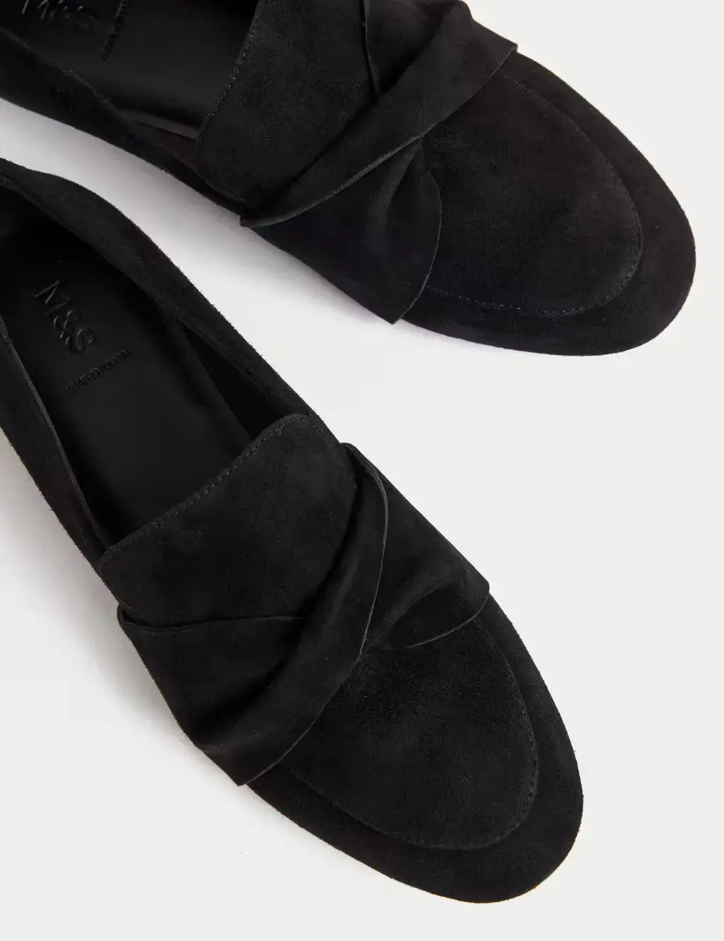 Marks and Spencer Suede Bow Loafers  Adomoo