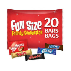 Mars, Snickers, Twix, Maltesers & Milky Way Funsize Milk Chocolate Bars 20 packs (Case of 12)  Adomoo