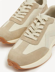 Marks and Spencer Leather Lace Up Side Detail Trainers  Adomoo