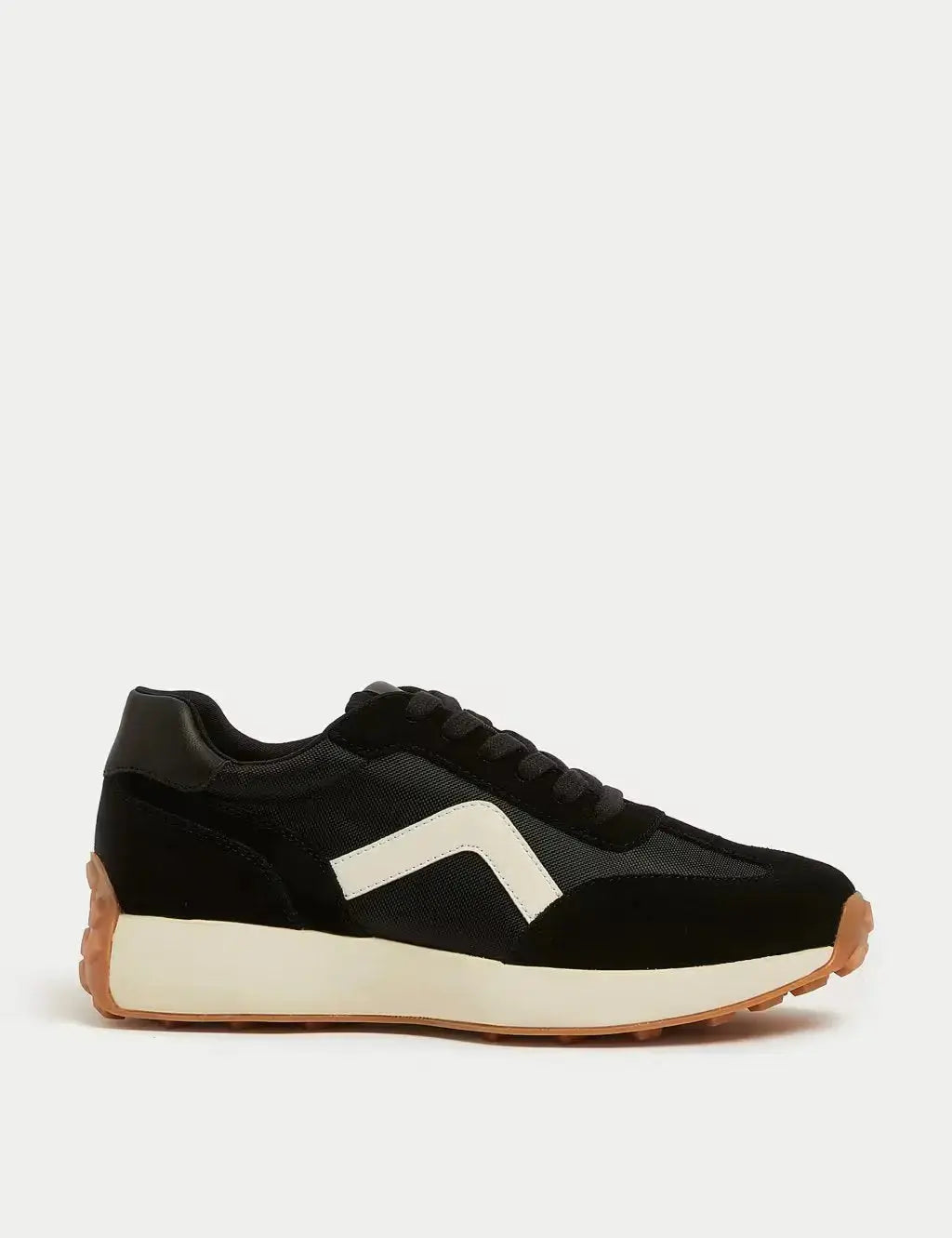 Marks and Spencer Leather Lace Up Side Detail Trainers  Adomoo