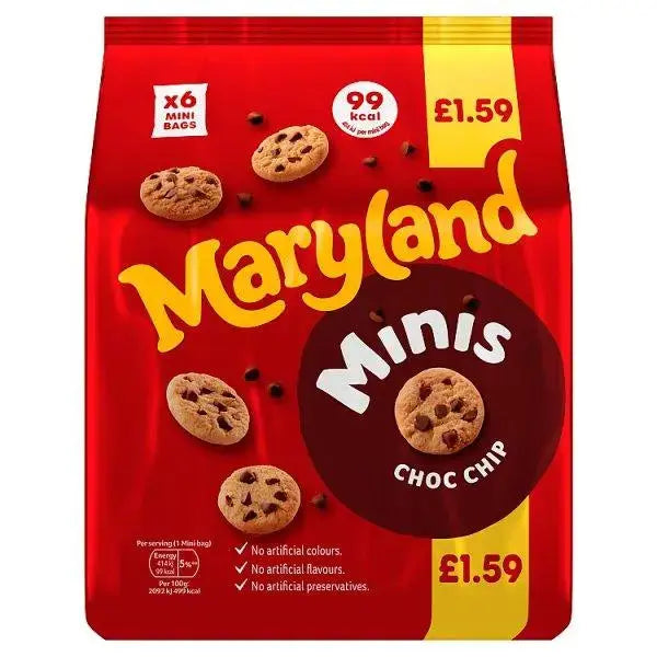 Maryland Minis Choc Chip 118.8g (Case of 8)  Adomoo