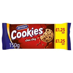 McVitie's Milk & Dark Chocolate Chip Cookies - The Chunky One Chocolate Chip 150g (Case of 12)  Adomoo