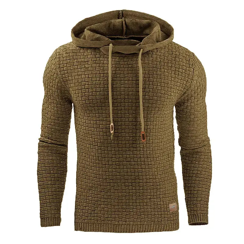 Men Solid Color Plaid Hoodies New Color Casual Men Hoodies  Adomoo