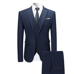Men's Fashion Slim Suit Three-piece Suit  Adomoo