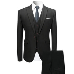 Men's Fashion Slim Suit Three-piece Suit  Adomoo