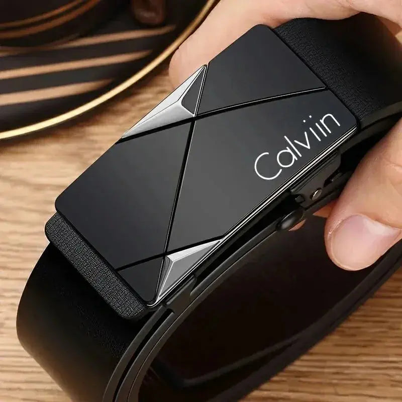 Men's PU Leather Belt – Stylish Automatic Buckle for Casual & Business Wear  Adomoo